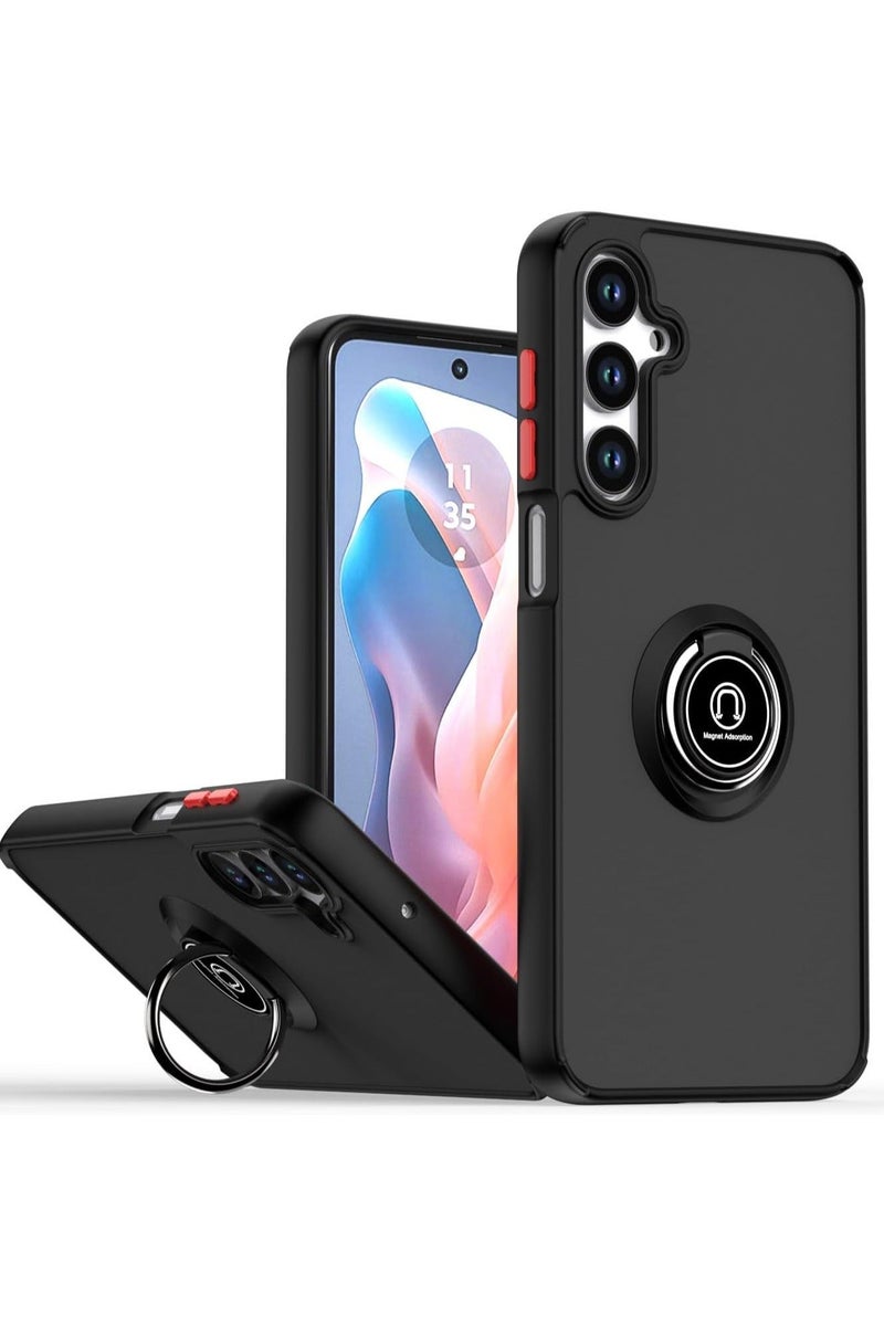 غطاء حامل معدني دوار لهاتف Samsung Galaxy A17 5G، مقاوم للخدش وبصمات الأصابع، بلمسة نهائية غير لامعة، مصنوع من مادة TPU الناعمة، غطاء حامل مغناطيسي للسيارة لهاتف Samsung Galaxy A17 5G - Image 2